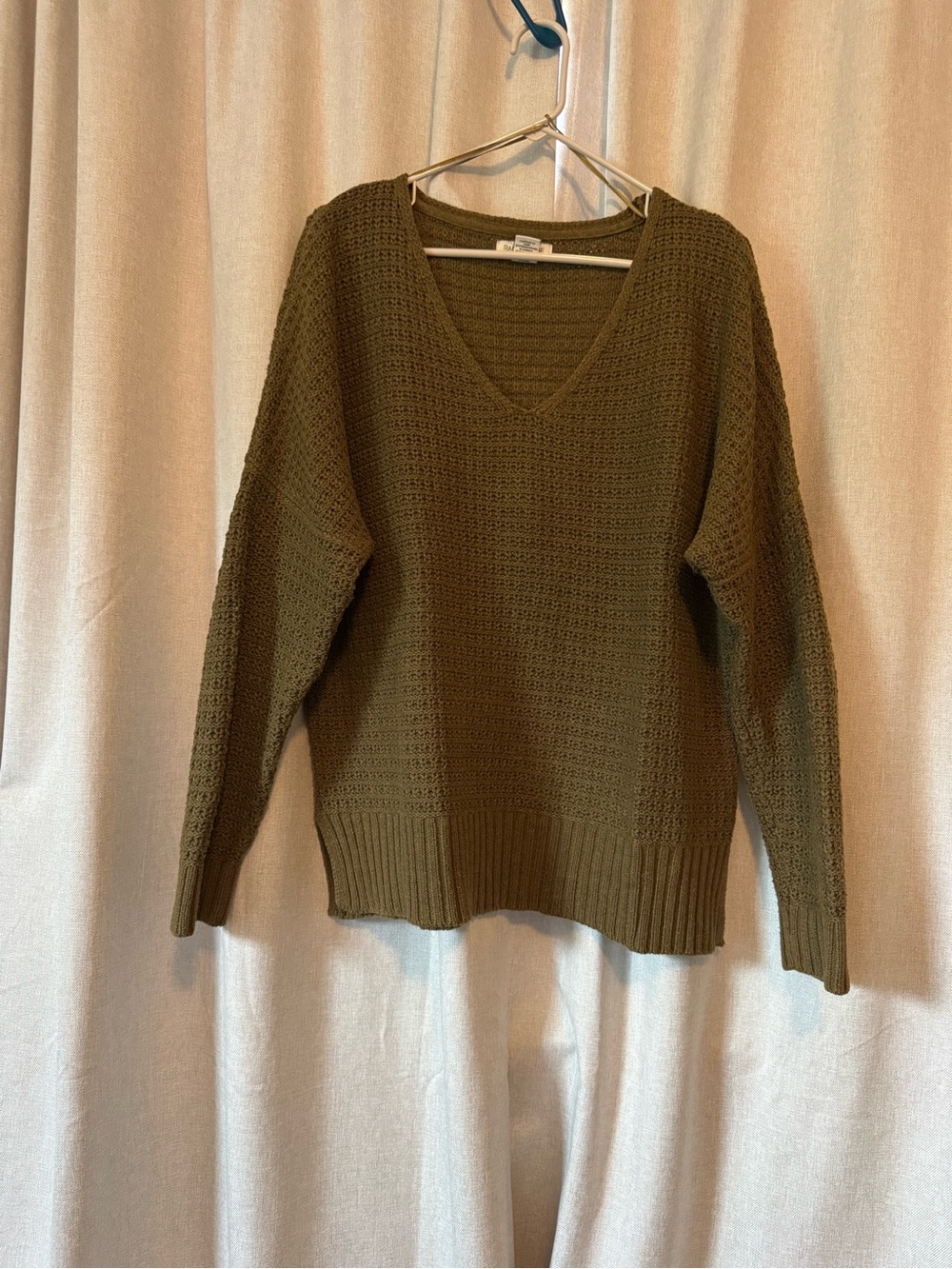 V-Neck Olive Knit Sweater